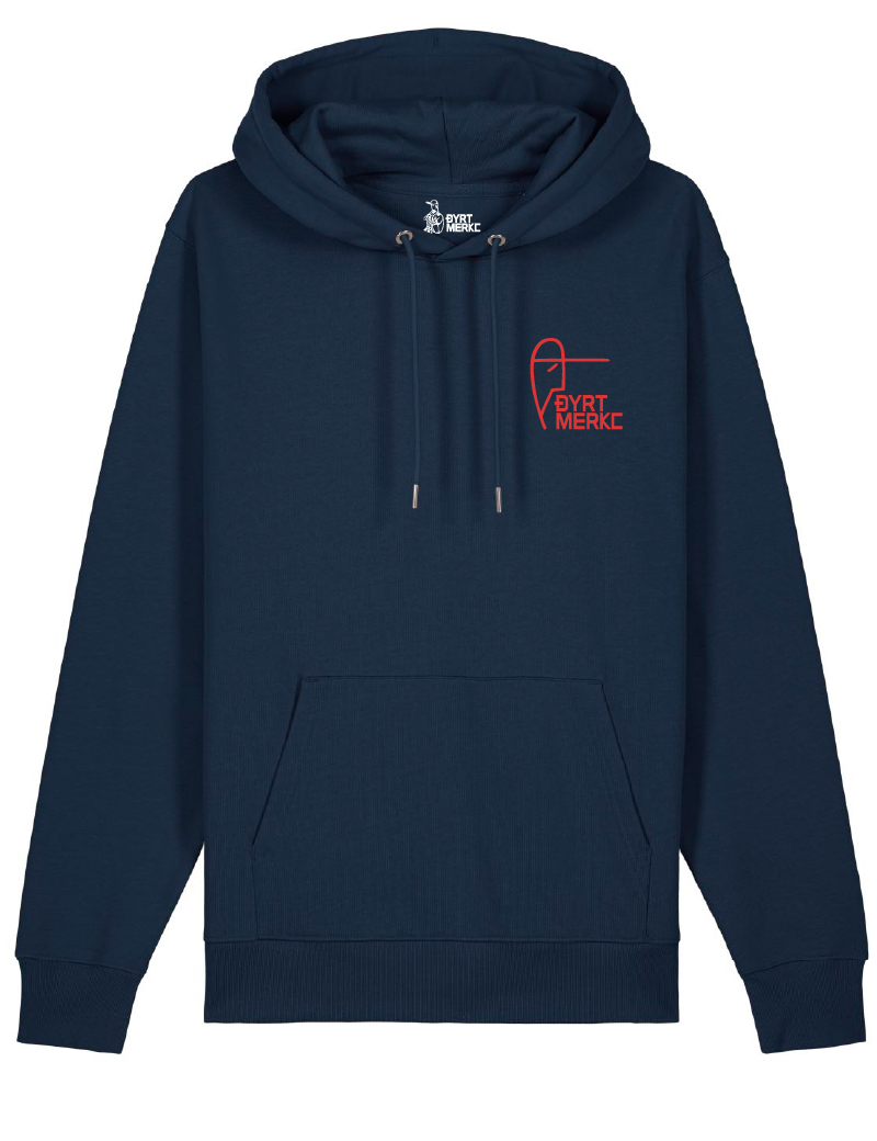 Capsmannens Manrineblå hoodie - Dyrt merke