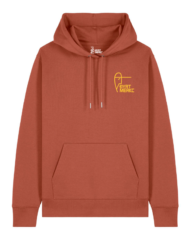 Capsmannens rustbrune hoodie - Dyrt merke